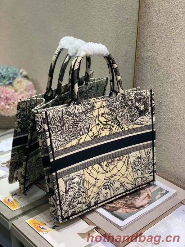 DIOR BOOK TOTE EMBROIDERED CANVAS BAG C1287-14 DIOR BOOK TOTE EMBROIDERED CANVAS BAG C1287-14