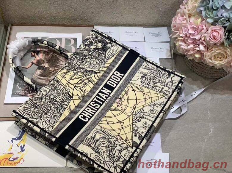 DIOR BOOK TOTE EMBROIDERED CANVAS BAG C1287-14 DIOR BOOK TOTE EMBROIDERED CANVAS BAG C1287-14