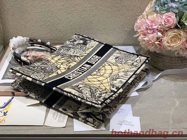 DIOR BOOK TOTE EMBROIDERED CANVAS BAG C1287-14 DIOR BOOK TOTE EMBROIDERED CANVAS BAG C1287-14