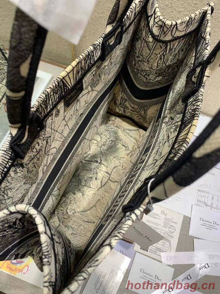 DIOR BOOK TOTE EMBROIDERED CANVAS BAG C1287-14 DIOR BOOK TOTE EMBROIDERED CANVAS BAG C1287-14