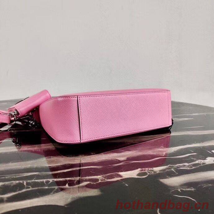 Prada Saffiano leather mini shoulder bag 2BH204 pink Prada Saffiano leather mini shoulder bag 2BH204 pink