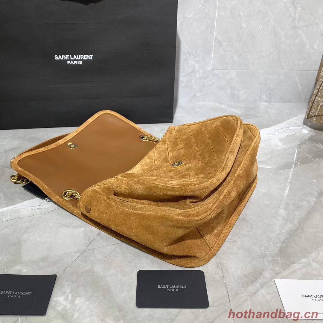 SAINT LAURENTNIKI MEDIUM IN SUEDE AND SMOOTH LEATHER 498894 brown SAINT LAURENTNIKI MEDIUM IN SUEDE AND SMOOTH LEATHER 498894 brown