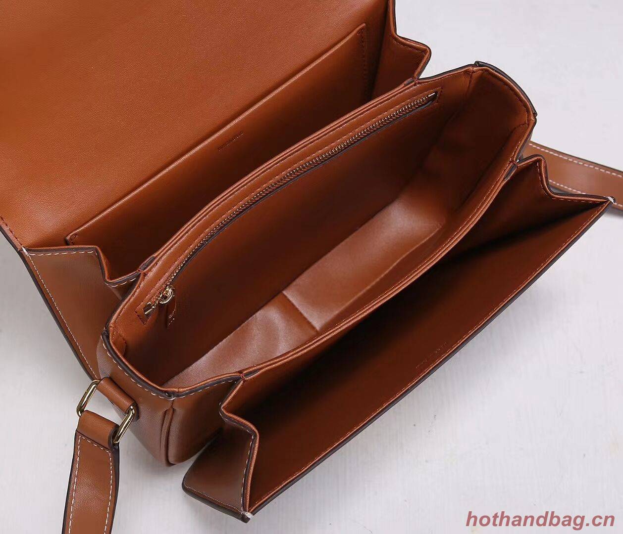 Celine TEEN TRIOMPHE BAG IN TRIOMPHE CANVAS AND CALFSKIN CL87368 TAN Celine TEEN TRIOMPHE BAG IN TRIOMPHE CANVAS AND CALFSKIN CL87368 TAN