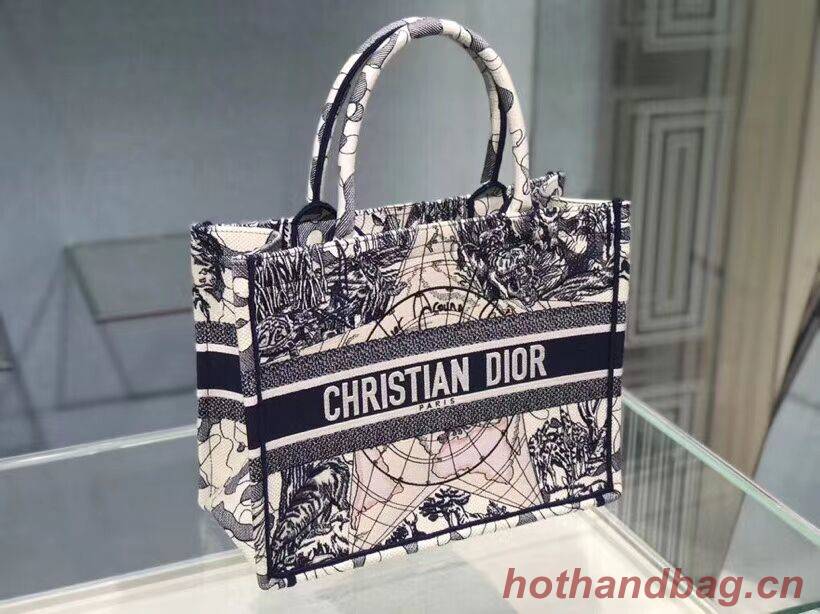 DIOR BOOK TOTE EMBROIDERED CANVAS BAG C1287-18 DIOR BOOK TOTE EMBROIDERED CANVAS BAG C1287-18