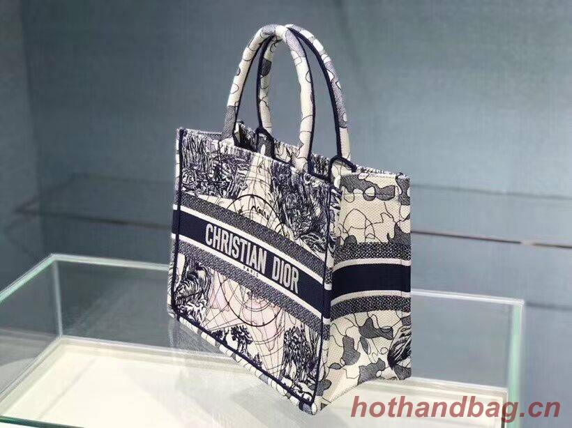 DIOR BOOK TOTE EMBROIDERED CANVAS BAG C1287-18 DIOR BOOK TOTE EMBROIDERED CANVAS BAG C1287-18