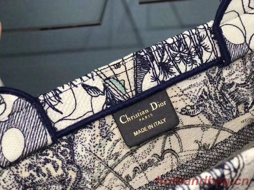 DIOR BOOK TOTE EMBROIDERED CANVAS BAG C1287-18 DIOR BOOK TOTE EMBROIDERED CANVAS BAG C1287-18