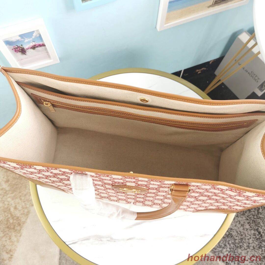 Celine TEEN TRIOMPHE BAG IN TRIOMPHE CANVAS AND CALFSKIN CL94342 red Celine TEEN TRIOMPHE BAG IN TRIOMPHE CANVAS AND CALFSKIN CL94342 red