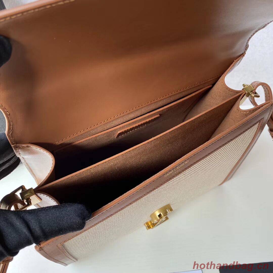 Yves Saint Laurent IN CANVAS AND LEATHER Y650119H Apricot Yves Saint Laurent IN CANVAS AND LEATHER Y650119H Apricot