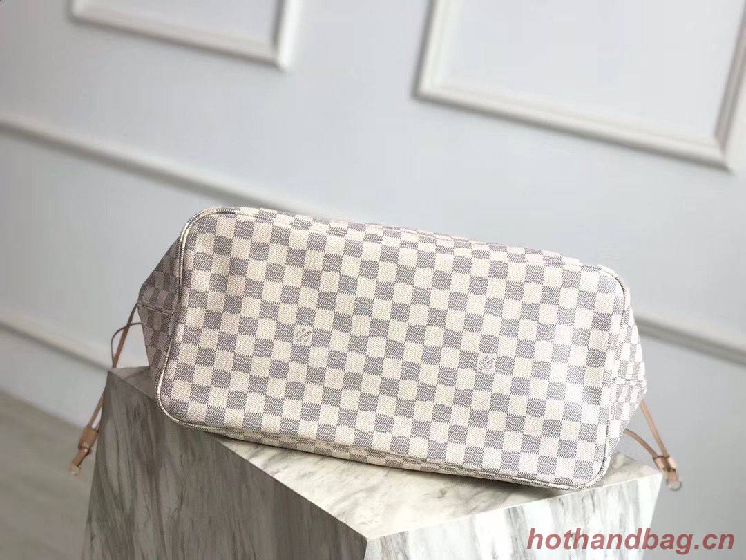 Louis Vuitton Damier Azur Original Leather Bolso NEVERFULL GM N41604 Pink