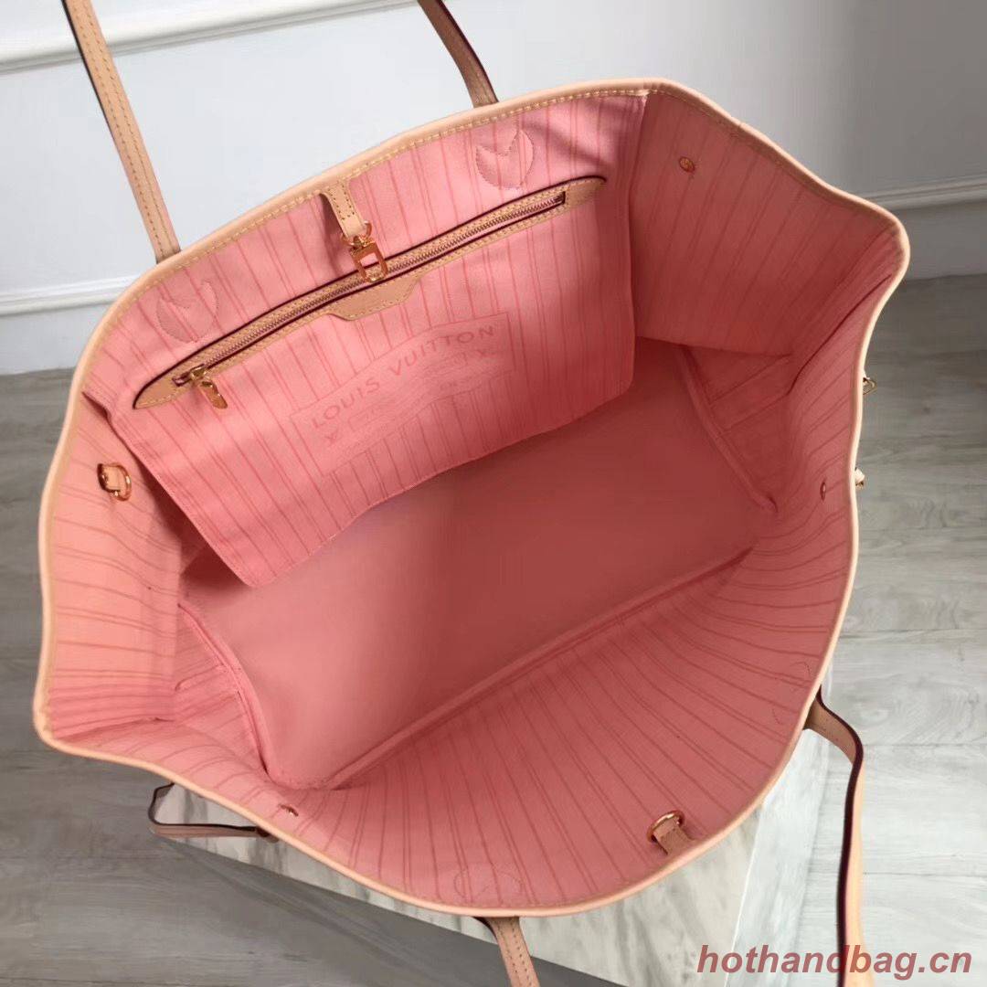 Louis Vuitton Damier Azur Original Leather Bolso NEVERFULL GM N41604 Pink