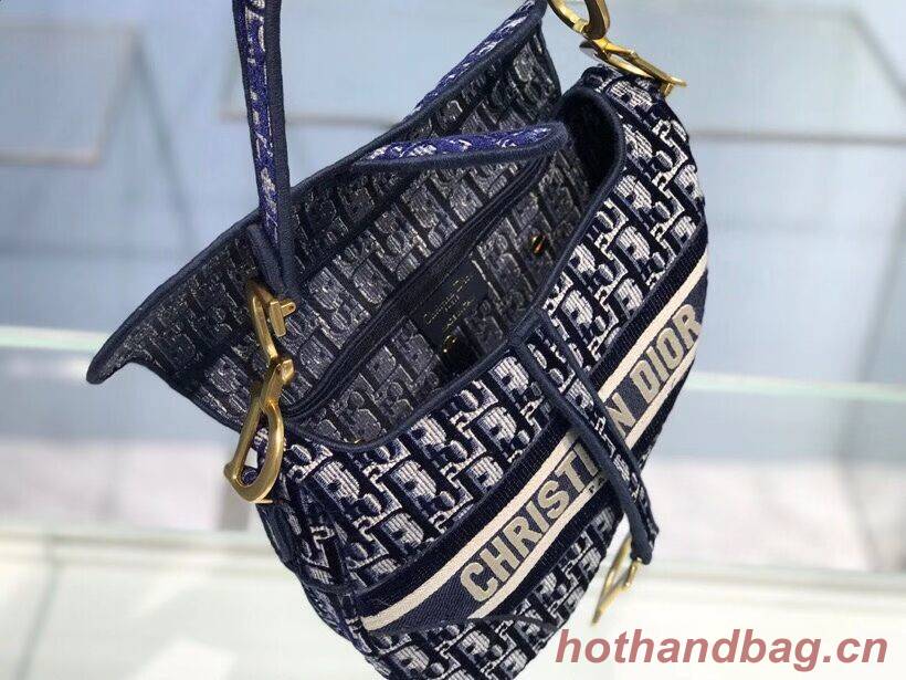 SADDLE BAG Dior Oblique Embroidered Velvet C0044 blue SADDLE BAG Dior Oblique Embroidered Velvet C0044 blue