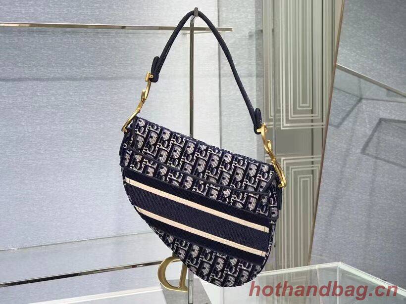 SADDLE BAG Dior Oblique Embroidered Velvet C0044 blue SADDLE BAG Dior Oblique Embroidered Velvet C0044 blue