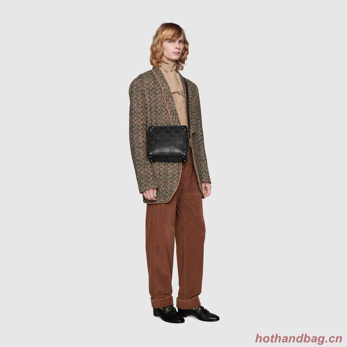 Gucci GG embossed shoulder bag 626363 Black Gucci GG embossed shoulder bag 626363 Black