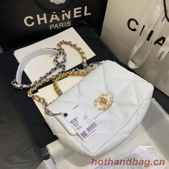 Chanel 19 flap bag AS1160 White Chanel 19 flap bag AS1160 White