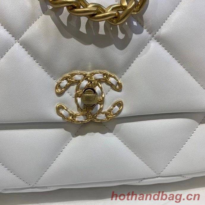 Chanel 19 flap bag AS1160 White Chanel 19 flap bag AS1160 White