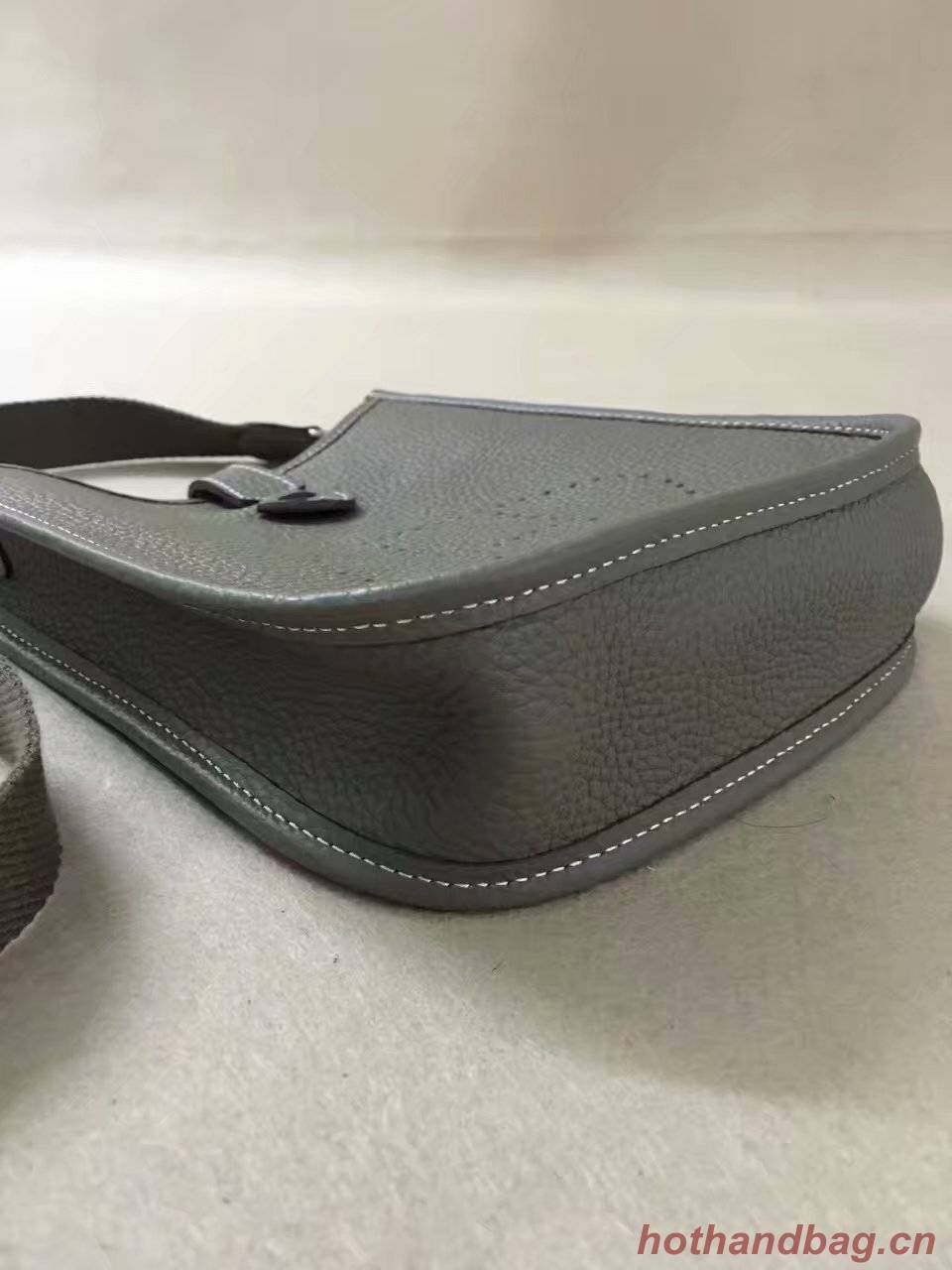 Hermes Evelyne original togo leather mini Shoulder Bag H15698 dark grey Hermes Evelyne original togo leather mini Shoulder Bag H15698 dark grey