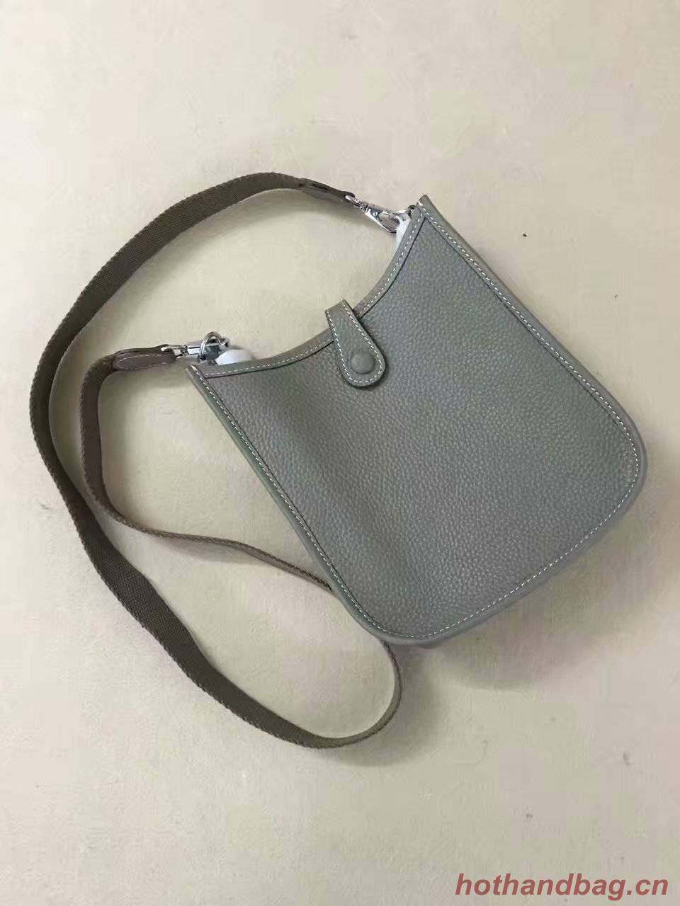 Hermes Evelyne original togo leather mini Shoulder Bag H15698 dark grey Hermes Evelyne original togo leather mini Shoulder Bag H15698 dark grey