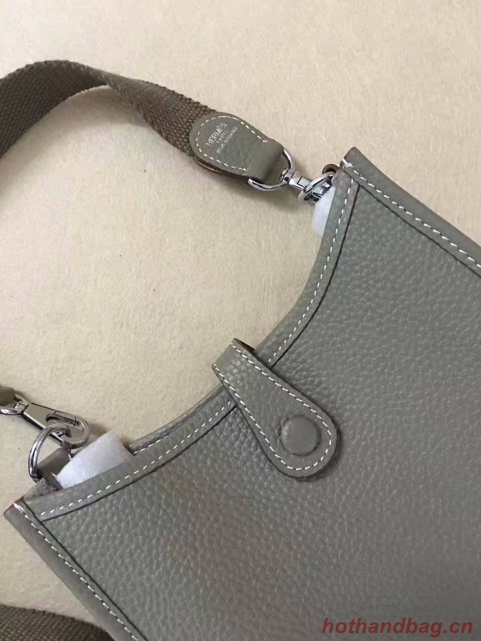 Hermes Evelyne original togo leather mini Shoulder Bag H15698 dark grey Hermes Evelyne original togo leather mini Shoulder Bag H15698 dark grey