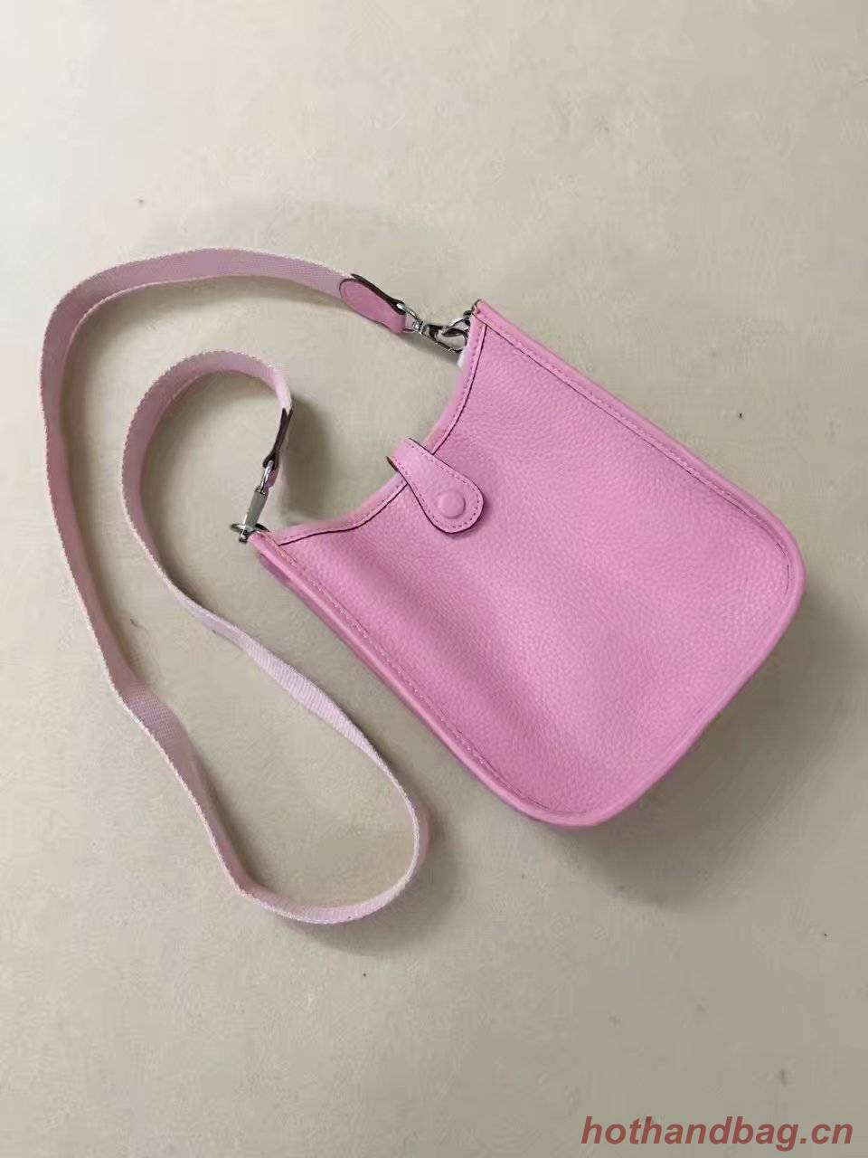 Hermes Evelyne original togo leather mini Shoulder Bag H15698 pink Hermes Evelyne original togo leather mini Shoulder Bag H15698 pink