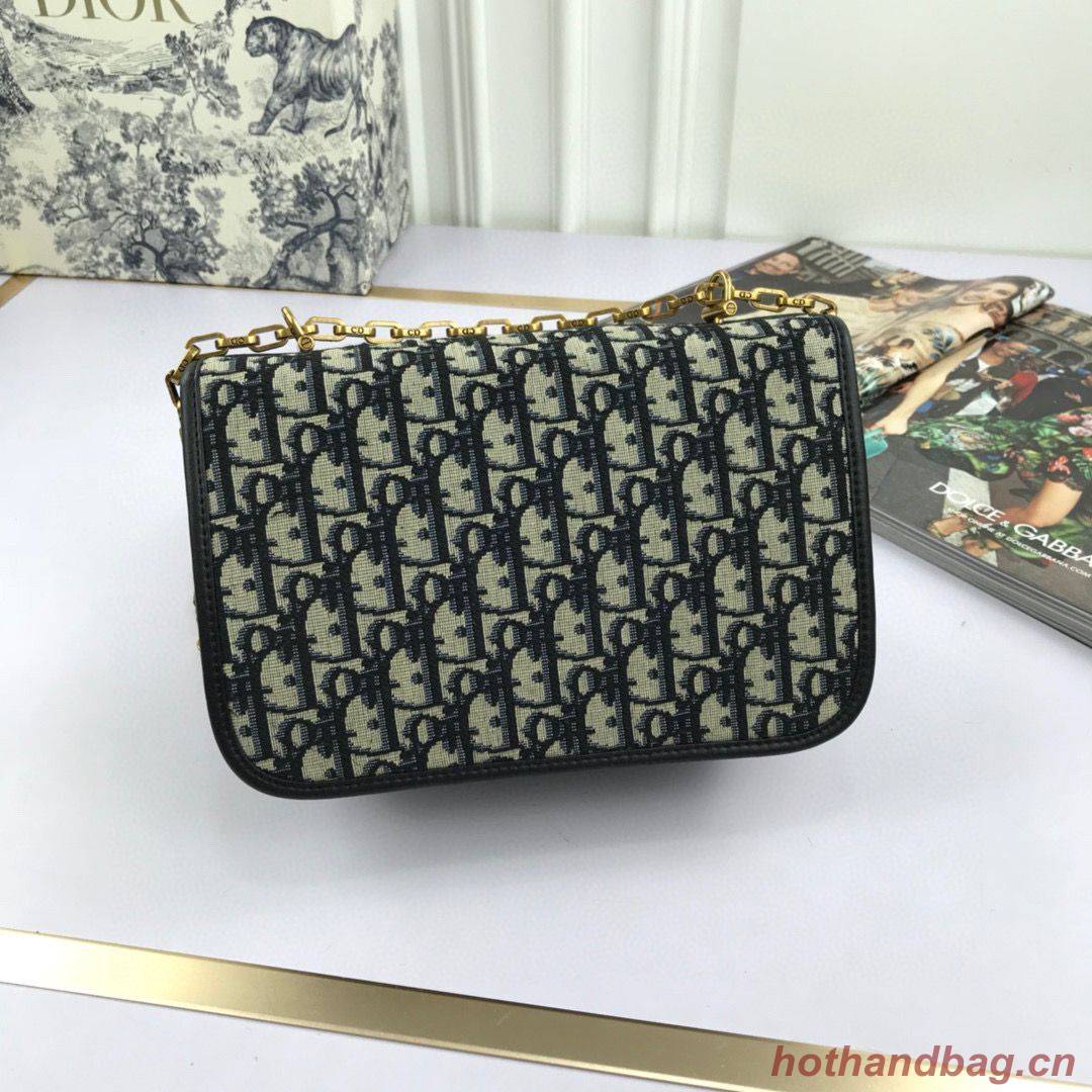 Dior Oblique Canvas Chain Shoulder Flap Bag S2013 Navy Blue Dior Oblique Canvas Chain Shoulder Flap Bag S2013 Navy Blue
