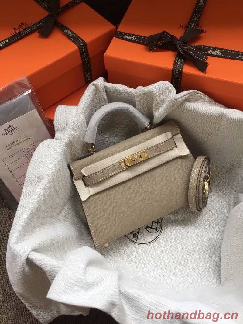 Hermes Kelly 19cm Shoulder Bags Epsom Leather KL19 grey Hermes Kelly 19cm Shoulder Bags Epsom Leather KL19 grey