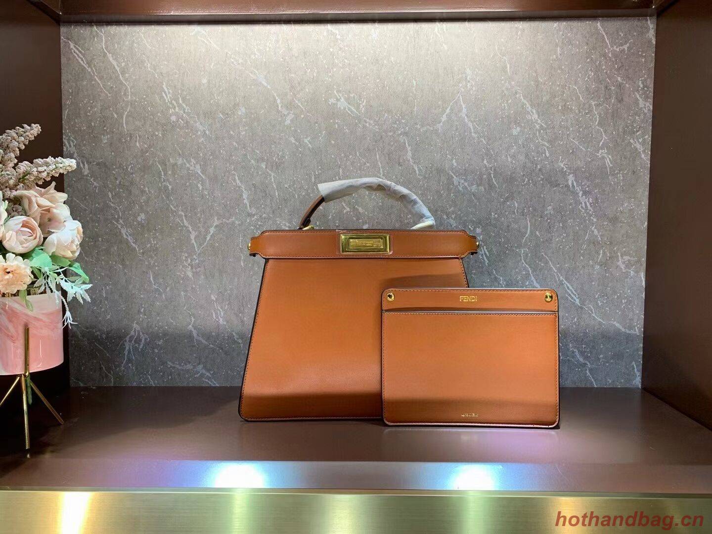 FENDI PEEKABOO ISEEU MEDIUM leather bag 8BN321A6 brown FENDI PEEKABOO ISEEU MEDIUM leather bag 8BN321A6 brown