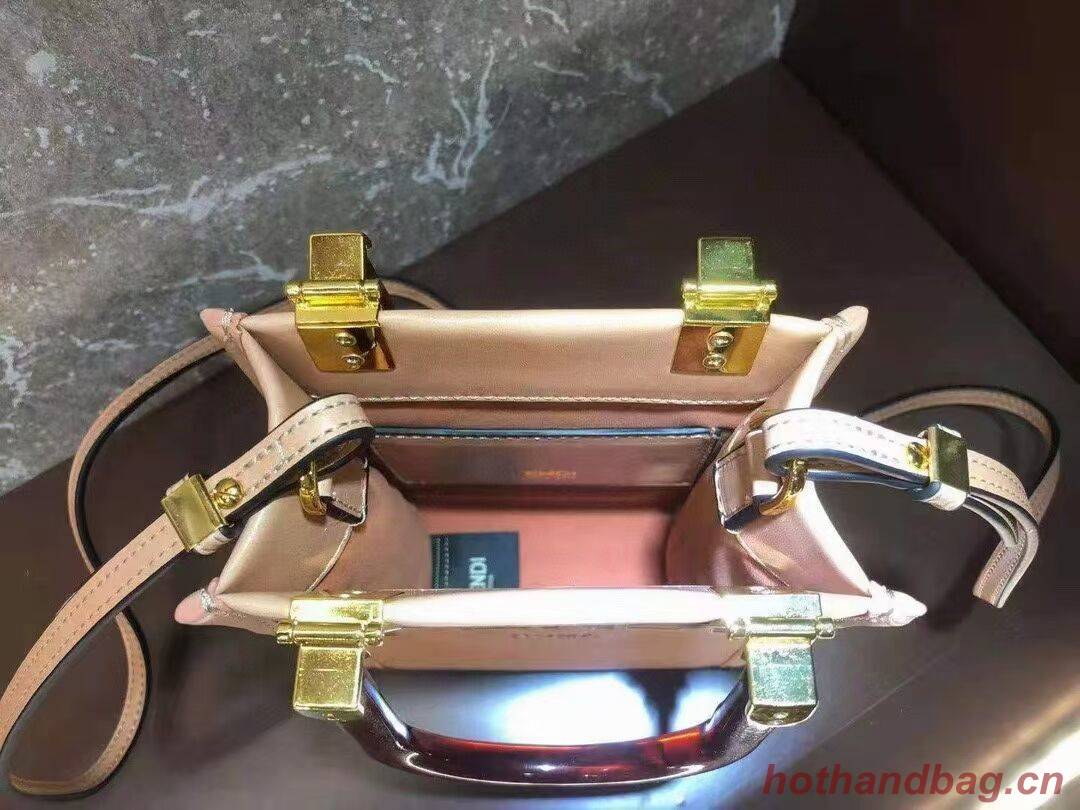 FENDI SUNSHINE SHOPPER leather mini-bag F1620 pink FENDI SUNSHINE SHOPPER leather mini-bag F1620 pink