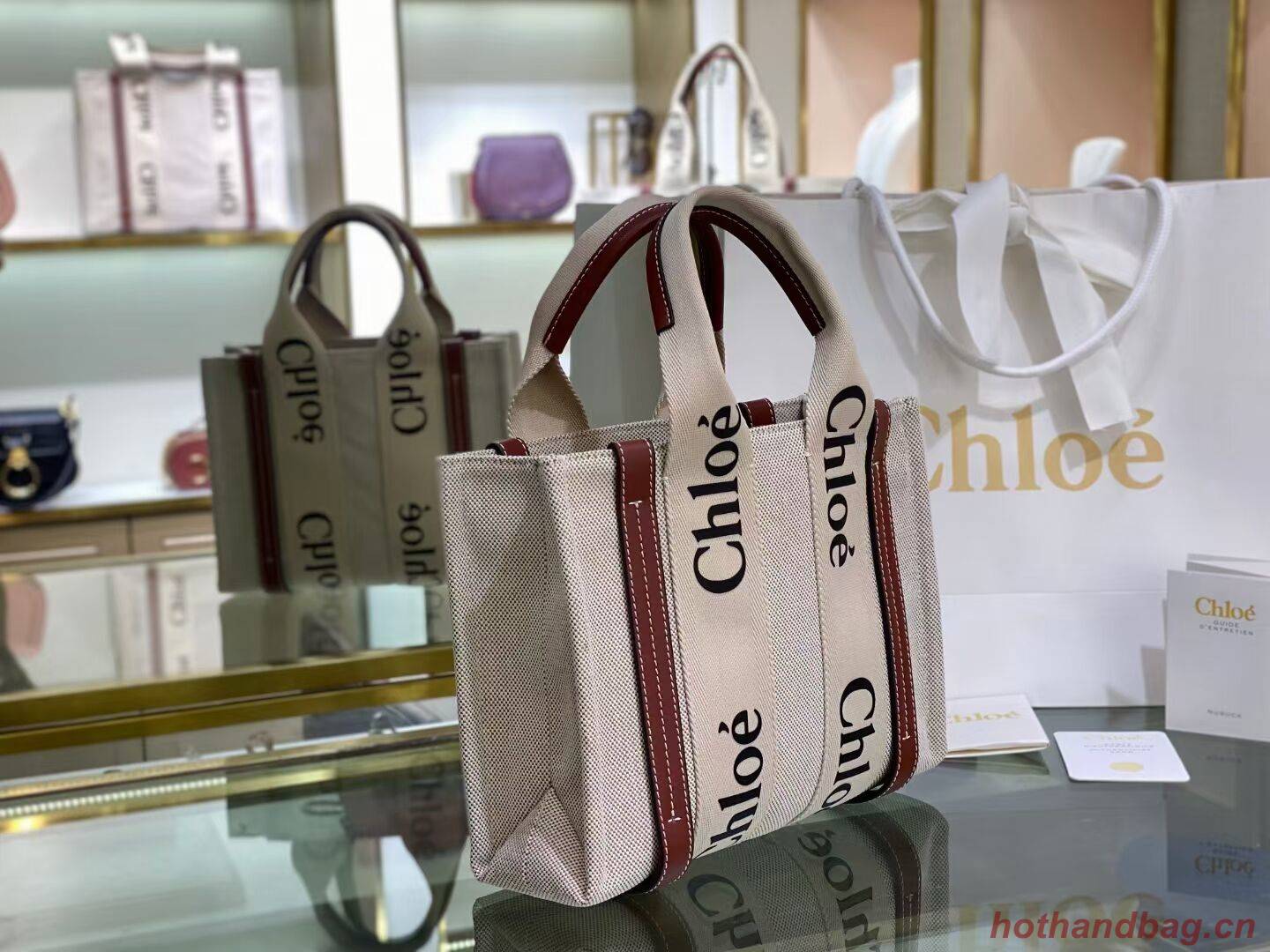 Chloe Cloth & leather 6C027 brown Chloe Cloth & leather 6C027 brown