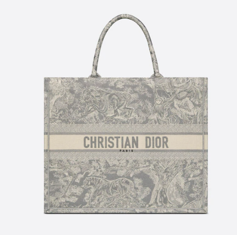 DIOR BOOK TOTE Gray Toile de Jouy Reverse Embroidery M1286ZR DIOR BOOK TOTE Gray Toile de Jouy Reverse Embroidery M1286ZR
