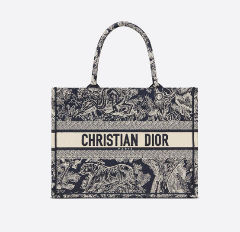 SMALL DIOR BOOK TOTE Blue Toile de Jouy Reverse Embroidery M1296Z SMALL DIOR BOOK TOTE Blue Toile de Jouy Reverse Embroidery M1296Z