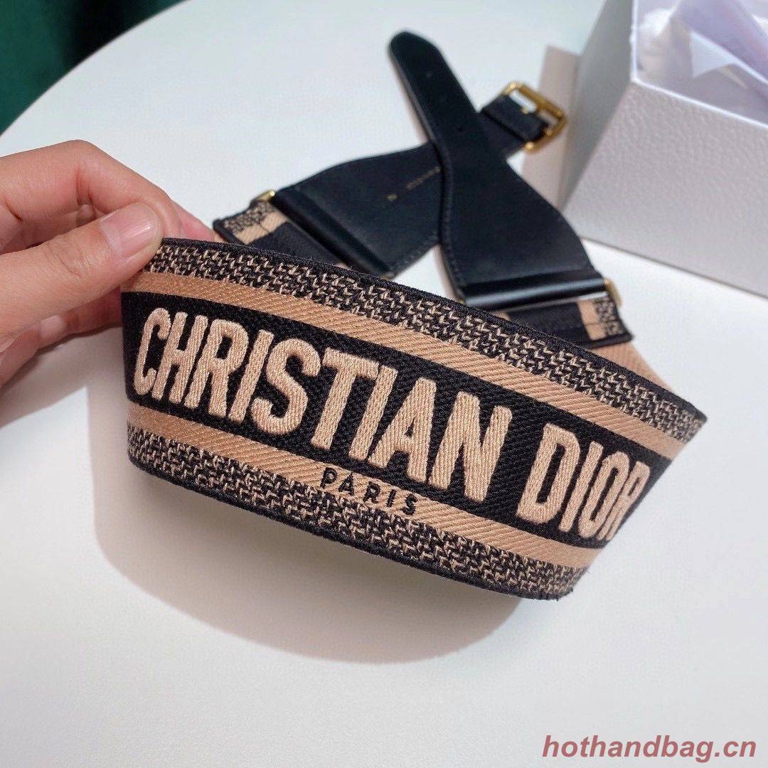 Dior Belt 65 mm Embroidered Canvas M928 Blue & Cream Dior Belt 65 mm Embroidered Canvas M928 Blue & Cream