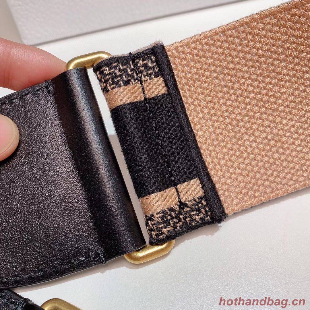 Dior Belt 65 mm Embroidered Canvas M928 Blue & Cream Dior Belt 65 mm Embroidered Canvas M928 Blue & Cream