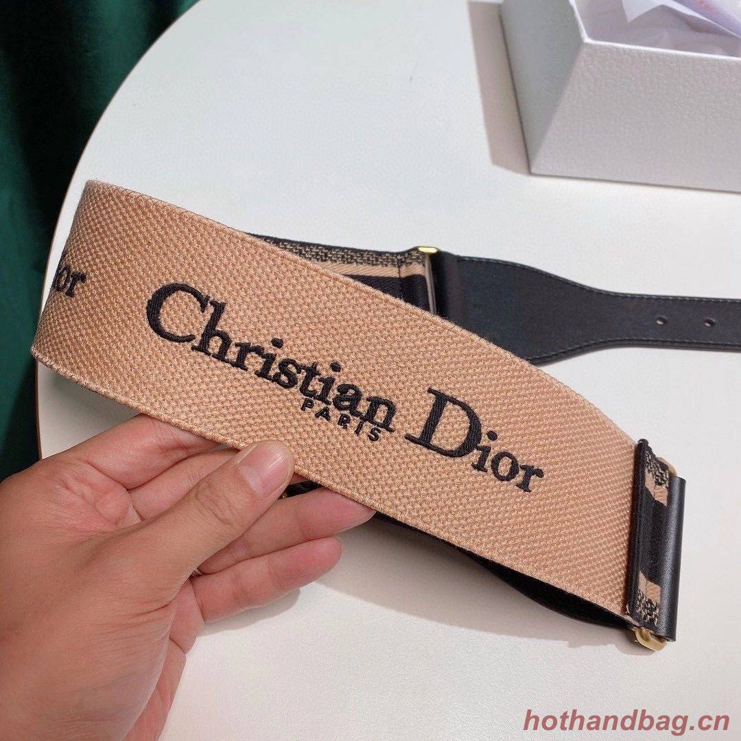 Dior Belt 65 mm Embroidered Canvas M928 Blue & Cream Dior Belt 65 mm Embroidered Canvas M928 Blue & Cream