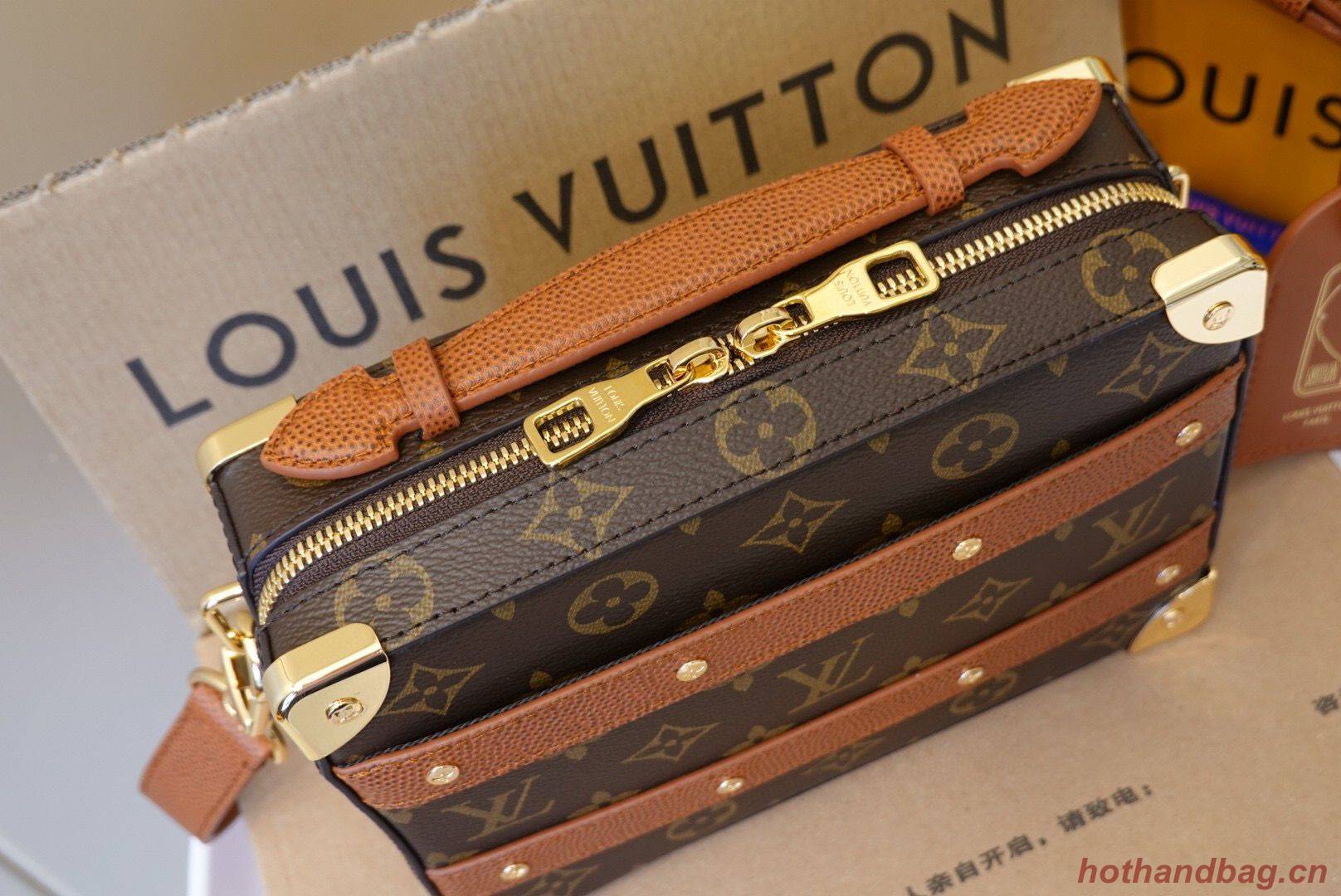 Louis Vuitton Monogram Canvas Handle Trunk Original Leather Bag M45785 Brown Louis Vuitton Monogram Canvas Handle Trunk Original Leather Bag M45785 Brown
