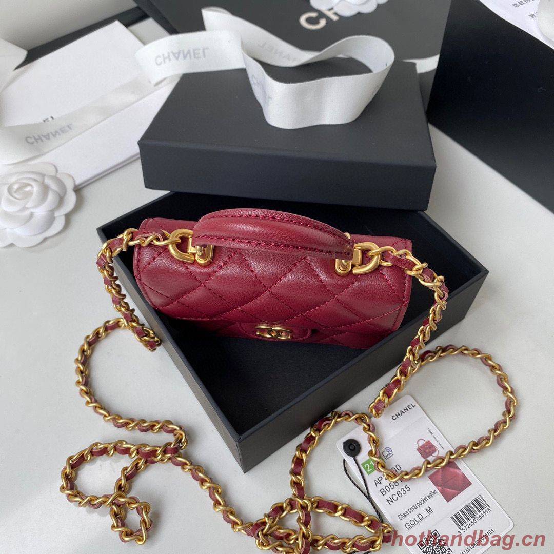 CHANEL Top Handle Micro Mini Wallet On Chain AP2200 Red CHANEL Top Handle Micro Mini Wallet On Chain AP2200 Red