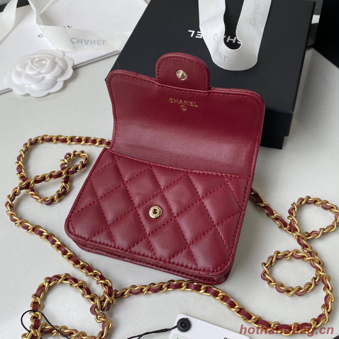 CHANEL Top Handle Micro Mini Wallet On Chain AP2200 Red CHANEL Top Handle Micro Mini Wallet On Chain AP2200 Red