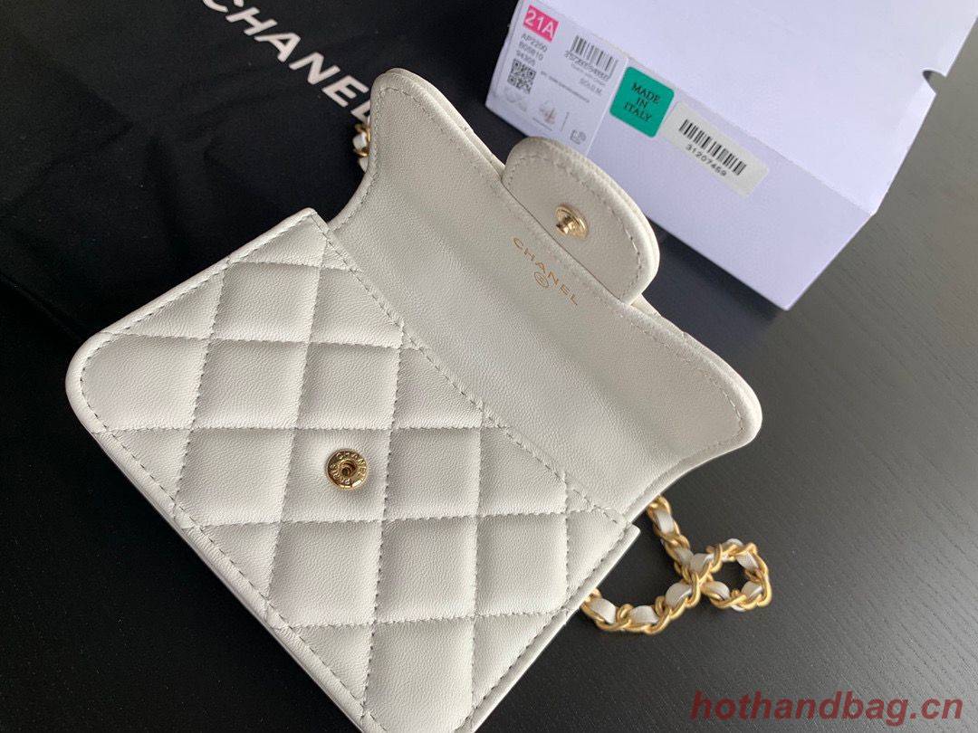 CHANEL Top Handle Micro Mini Wallet On Chain AP2200 White CHANEL Top Handle Micro Mini Wallet On Chain AP2200 White