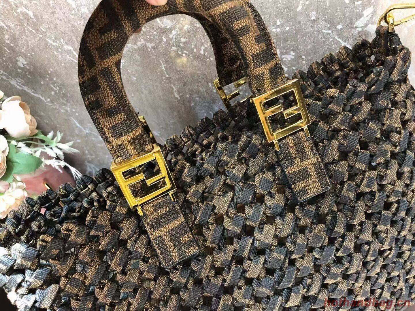 Fendi Weave Bag F6501 brown Fendi Weave Bag F6501 brown
