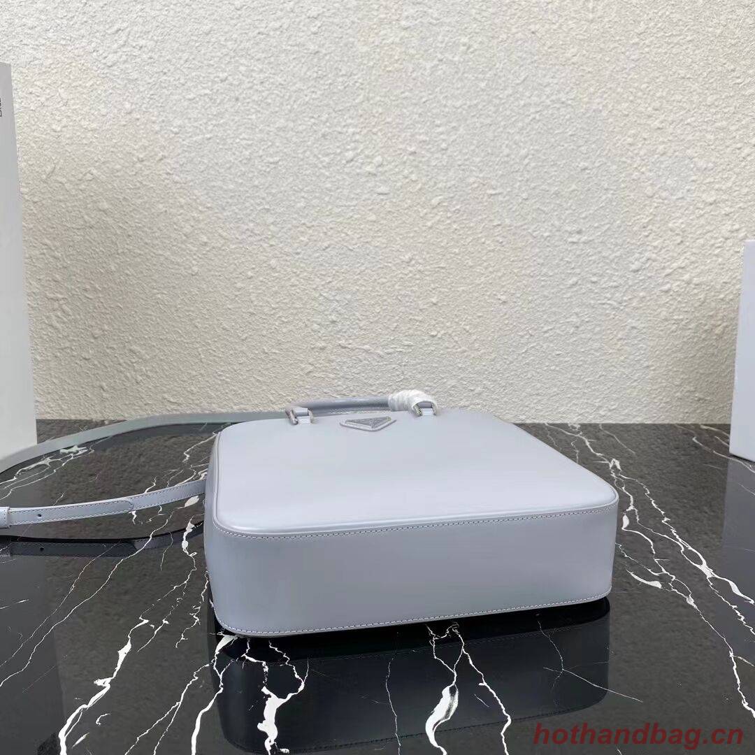 Prada brushed leather tote 1BA330 light grey Prada brushed leather tote 1BA330 light grey