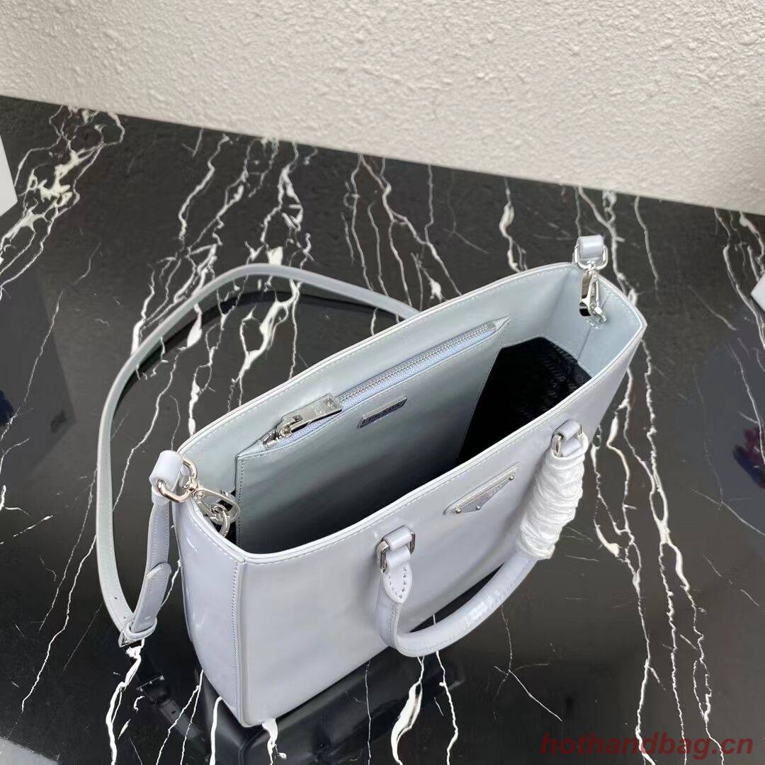 Prada brushed leather tote 1BA330 light grey Prada brushed leather tote 1BA330 light grey