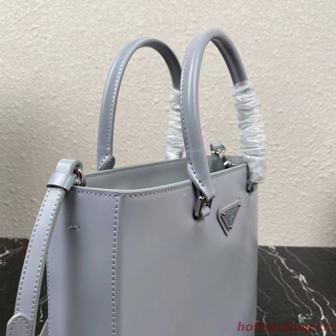 Prada brushed leather tote 1BA330 light grey Prada brushed leather tote 1BA330 light grey