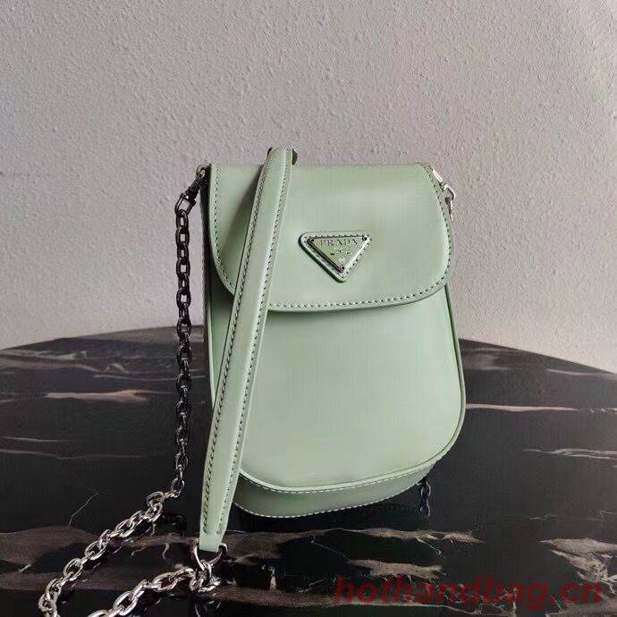 Prada Brushed leather mini-bag 1BH185 light green Prada Brushed leather mini-bag 1BH185 light green