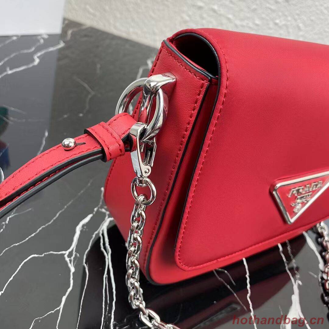 Prada Small brushed leather shoulder bag 1BA263 red Prada Small brushed leather shoulder bag 1BA263 red