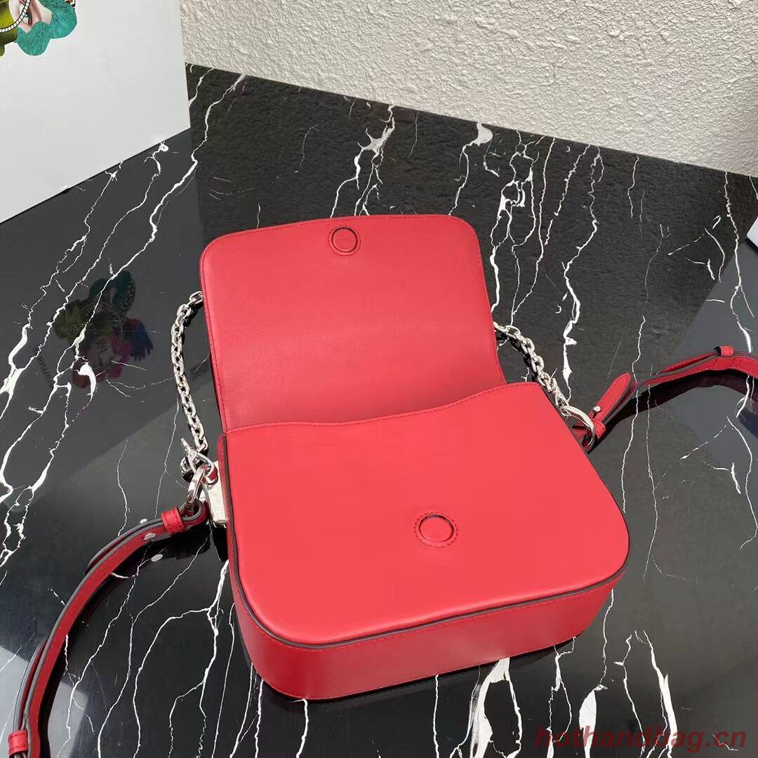 Prada Small brushed leather shoulder bag 1BA263 red Prada Small brushed leather shoulder bag 1BA263 red