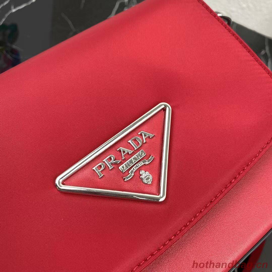 Prada Small brushed leather shoulder bag 1BA263 red Prada Small brushed leather shoulder bag 1BA263 red