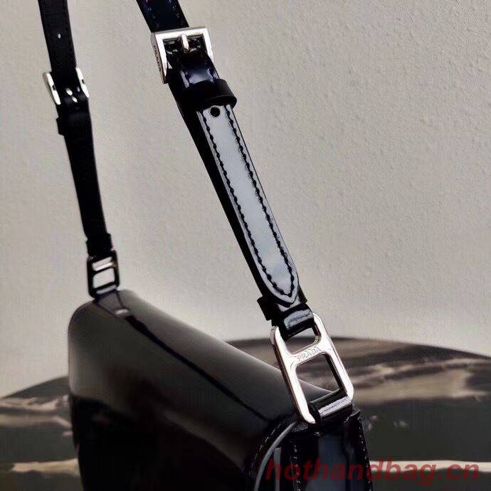 Prada Small brushed leather shoulder bag 1BH308 black Prada Small brushed leather shoulder bag 1BH308 black