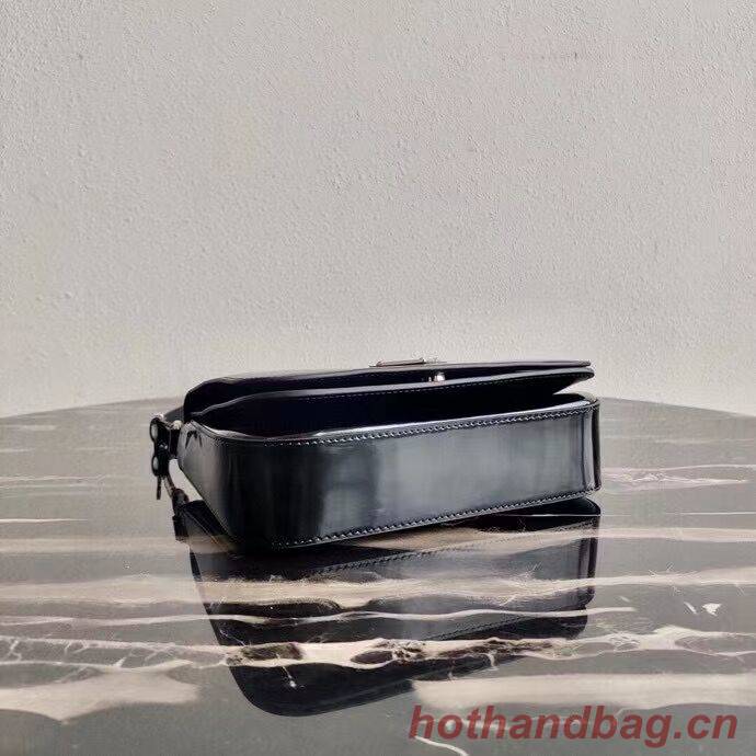 Prada Small brushed leather shoulder bag 1BH308 black Prada Small brushed leather shoulder bag 1BH308 black