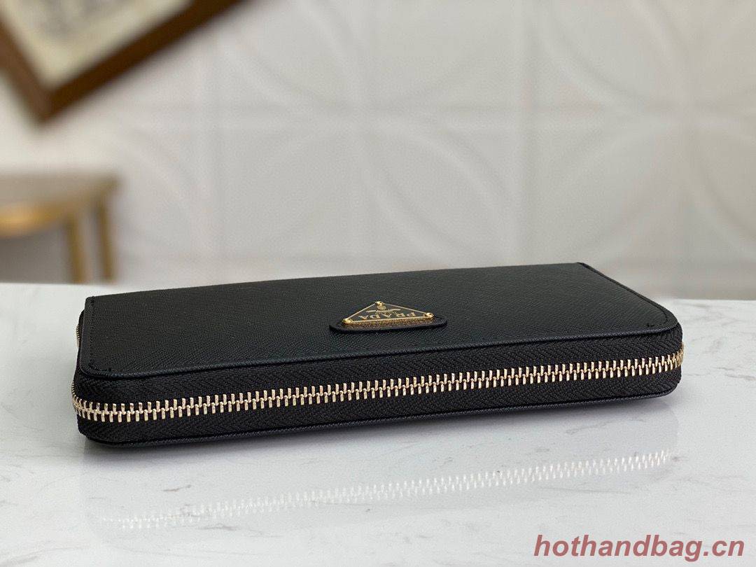 Prada Leather Large Zippy Wallets 1ML506 Black Prada Leather Large Zippy Wallets 1ML506 Black