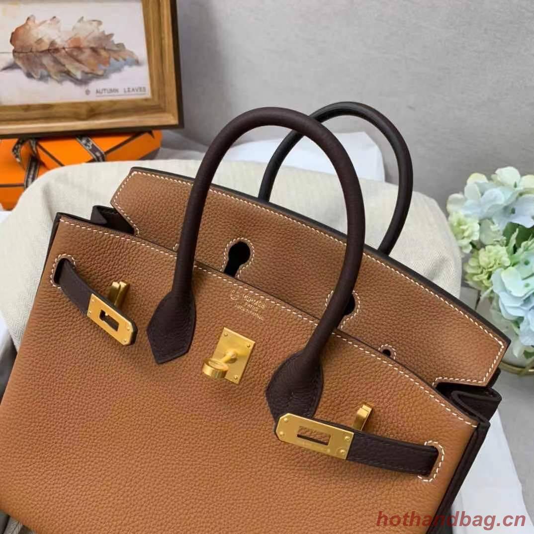 Hermes Birkin Bag Original Leather 35CM Color matching 17888 Brown&Dark Brown Hermes Birkin Bag Original Leather 35CM Color matching 17888 Brown&Dark Brown