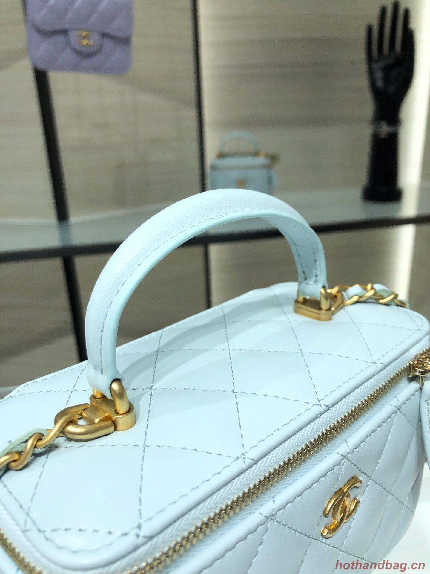 Chanel Original Small classic chain box handbag AP2199 Light Blue Chanel Original Small classic chain box handbag AP2199 Light Blue
